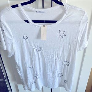 Anthropolgie Cut Out Star print t shirt NWT M